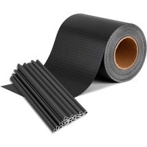 Froadp - 19cm de Haut Film de Confidentialité Anthracite, Ecran de Clôture en pvc avec Clips de Fixation, Barrière d'ombrage pour Maille, Pare-soleil