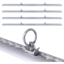 12 Pièces 1m Kit de Rails Airlin Rail D'Arrimage en Aluminium Argenté Anodisé avec 10 Accessoires à Visser et Pré-Percés pour Remorques Camions
