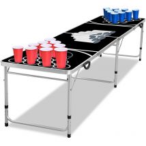 Beer Pong Tables Set en Aluminium avec 100 Tasses et 5 Balles - Froadp