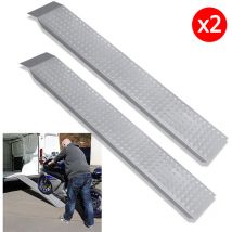 2 Pièces Rampe de Chargement Antidérapante Galvanisé Rampes d'accès de Trottoir Rail (135x23x4.5cm) - Froadp