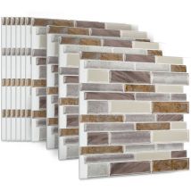 30x30cm 3D Stickers Autocollants Lot de 10 pvc Décoration Murale Ardoise Adhésifs Sticker Set avec Jaune Marbré Design pour Carrelage de Cuisine