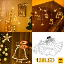Guirlande Lumineuse Intérieure 138 led Blanc Chaud Cristal Lumières de Noël String avec 8 Modes & Fonction Mémoire Extérieure IP44 Lumières de Noël