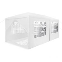 3x6m Pavillons de Jardin avec 6 Parois Latérales Tente de Réception Étanche Chapiteau Évènementiel Auvents Protection Solaire (Blanc) - Blanc - Froadp