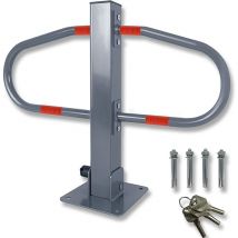 Froadp - Arceau de Stationnement en Métal avec 3 Clés et 4 Autocollants Réfléchissants pour Garage, Parking, Allée