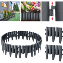 Bordature da Giardino in Plastica 28x24cm Flessibile Prato Separé da Giardino Staccionata Recinzione Aiuole Bordi con Legno Aspetto per Frutteti Orti