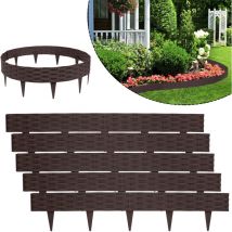 100cm Bordo del Giardino di Vimini in pp, Recinzioni di Plastica Flessibili dell'aiuola, diy Bordatura del Prato Inglese, Recinto Palizzate Curvo e