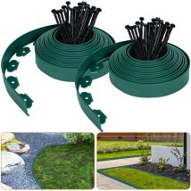 Bordure de Parterre Flexible en Plastique, Palissades de Jardin avec d'ancrage, Courbes de Parterre de Fleurs, Bordurette de Tonte, Bordures de