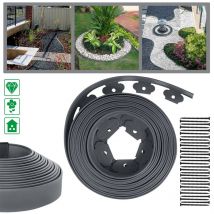 Bordure de Parterre Flexible en Plastique, Palissades de Jardin avec d'ancrage, Courbes de Parterre de Fleurs, Bordurette de Tonte, Bordures de