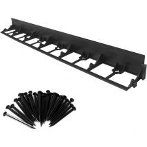 Bordure de Pelouse Flexible Plastique 12m Bordure de Parterre avec 50 Ancrages Palissades de Jardin Bordure de Pavé Jardin Tonte Parterre de Fleurs