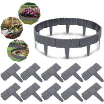 Bordures de Pelouse en Plastique 7,5m T-Forme Palissade Jardin Exterieur Décoratif Bordurette avec l'aspect du Pierre pour Vergers Parterres Chemins,