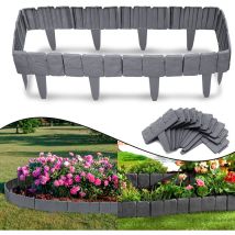 Bordures de Pelouse en Plastique 2,5m T-Forme Palissade Jardin Exterieur Décoratif Bordurette avec l'aspect du Pierre pour Vergers Parterres Chemins,