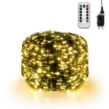 Cadena de Luces led de Cobre de 150m para Interiores y Exteriores Impermeable IP44 con Control Remoto 1500 LEDs Cadena de Lámparas con 8 Modos de