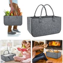 4 Piezas Cestas de Leña de Fieltro Capacidad de Carga Hasta 30KG Bolsas de Fieltro para Madera No-Tejidas Plegables Cestas de Juguetes Resistentes