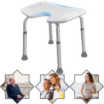 Froadp - Tabourets de Salle de Bain en Aluminium, Siège de Douche Réglable en Hauteur sans Dossier (Modèle d)