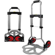 Froadp - Chariot à Bagages Pliable en Acier avec Poignée et Roues Réglables en Hauteur Évolutif Jusqu'à 60 kg Fourgon de Charge pour le Transport des