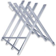 Froadp - Chevalet de Sciage Pliable Acier Tréteau de Coupe de Bois Support de Scie Pliable Capacité Jusqu'à 150KG, Argenté (83x83x79cm)