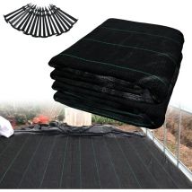 40m2 Mallas Anti-Maleza 100g/m2 Barreras de Tela de pp para Malas Hierbas Acolchado Tejido Anti Crecimiento con Clavijas Malla Antihierbas Plegable