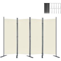 Paravent 4 Panneaux Séparation de Pièce 225x180cm avec Serre-Câbles et Clous pour Salon Balcon Jardin Patio (Beige) - Froadp