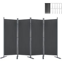 Paravent 4 Panneaux Séparation de Pièce 225x180cm avec Serre-Câbles et Clous pour Salon Balcon Jardin Patio (Anthracite) - Froadp