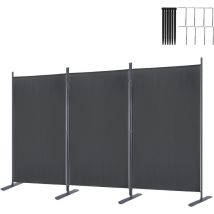 Paravent 3 Panneaux Séparation de Pièce 275x180cm avec Serre-Câbles et Clous pour Salon Balcon Jardin Patio (Anthracite) - Froadp