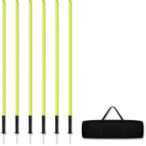Piquets de Slalom en Plastique, 1.5m Football Accessoires d'entraînement Set Agility (Set de 6 Pièces) - Froadp