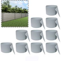 10 Piezas de Plástico Duro Privacidad Pantalla Tiras 250x19cm Privacidad Pantalla Valla Lámina Cortavientos Valla de Jardín para Doble Piquete Valla,