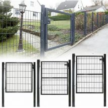 Froadp - 100x100cm Portes Battantes de Jardin Porte de Jardin en Maille Ondulée Simple Galvanisée avec Poignées en Plastique pour Poteau de Porte et