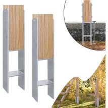 Poteaux de Clôture Universels 5mm d'épaisseur Galvanisé à Chaud Poteau en Acier Plaque Douille de Base Ancre de Poteau en h pour Béton Jardin