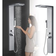 Froadp Regendusche System Edelstahl Gebürstet Duschpaneel Wandmontage Duschset Handbrause Luxus Duscharmatur Set Für Bad (silber)
