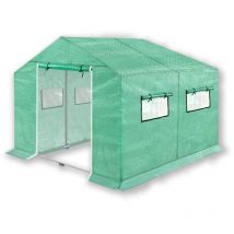 Uisebrt 6m² Serre en aluminium Tente à Tomates Tente en Aluminium pour Jardin Fête d'hiver Vert 3x2x2m