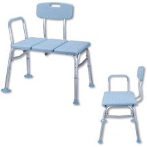 Froadp - Tabouret de Douche pour les Personnes Âgées Tabouret de Salle de Bain en 3 parties en Aluminium avec Dossier et Accoudoirs Réglable en