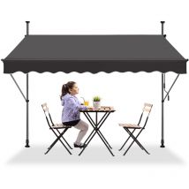 Tenda da Sole a Bracci per Balconi Senza Forare Regolabile in Altezza con Manovella 300x120cm Tenda Retrattile Resistente ai Raggi uv e Impermeabile