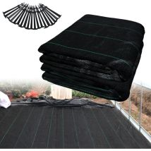 Froadp Telo Pacciamatura 100g/m2 Pp Barriere Di Tessuto Per Erbacce Infestanti Raggi Uv Stuoia Drenaggio Anti Ricrescita Con Pioli Foglio Piantagione 