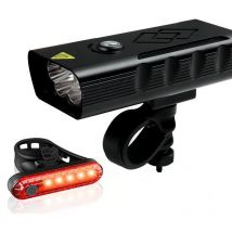 Longziming - Front and Rear Bike Lights 5000 Lumens Super Bright, usb Rechargeable 5 led Bike Lights with Aluminum Alloy Powerful led Bike Lights for