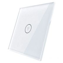 Façade 1x verre blanc, 1 bouton