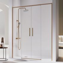 Kassandra - Frontal de ducha 2 Fijos + 2 Puertas Correderas 146-148.6 cm delta 2 Bronce