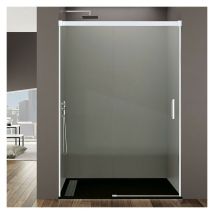 Frontal de ducha basic fijo y corredera perfilería blanca Medida: 125-130 cm