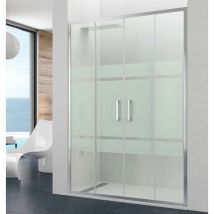 Frontal de ducha PRESTIGE 2fijos + 2correderas Cristal: Frost Medida 1: 136-142