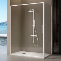 Frontal de ducha + Puerta Corredera 165-167.6 cm DELTA Blanco