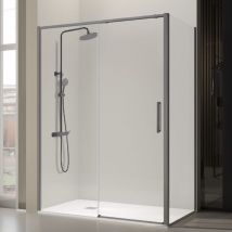 Frontal de ducha + Puerta Corredera 130-131 cm delta Gun Metal