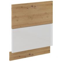 Küchen Preisbombe - Frontblende Für Integrierten Geschirrspüler 60 Cm Eiche Artisan + Weiß Hochglanz