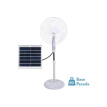 Fabrilamp - abrila - Ventilator Fuß dc frontain - mit fünf Flügeln 3 einstellbare Geschwindigkeiten Inklusive Solar Panel Ausgestattet mit usb Port