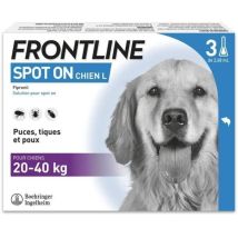 Frontline Spot On Hund - Anti-flöhe Anti-zecken Für Hund L - 20-40kg - 3 Pipetten