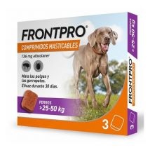 Frontpro - Comprimido para perros masticable antiparasitarios 25-50 Kg 3 Pastillas