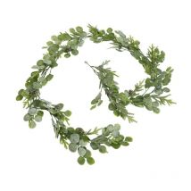 Frosted Pine and Eucalyptus Garland - Plastic - L12 x W12 x H180 cm - White