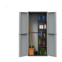 Frottee-Kleiderschrank aus Harzbesen 68 x 38 x 164 cm – Doppeltür – Regal mit vier Einlegeböden – Fachlast 10 kg