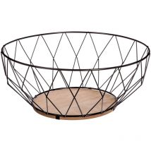 Secret De Gourmet - Cesta metálica 28 cm 'Losange' negra - Negro