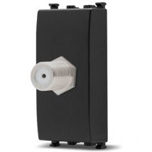 Mapam - Frutti elettrici compatibili con supporti Vimar Arké nero interruttore presa pulsante schuko deviatore Presa Sat.