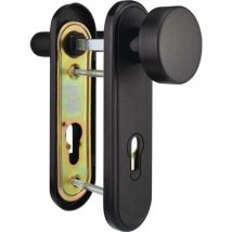 Feuerschutzgarnitur 81PR Kunststoff sw für Türstärke 40-66 mm pz abgerundet din links / rechts