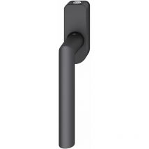 Fenstergriff 34 1076 abschließbar ovale Rosette, Aluminium schwarz matt - FSB